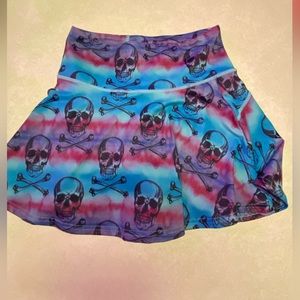 Tie dye skull skort